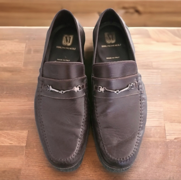 BRUNO MAGLI Horsebit Loafers Men 11.5 Italian Leather VINTAGE Designer Shoes main image 6
